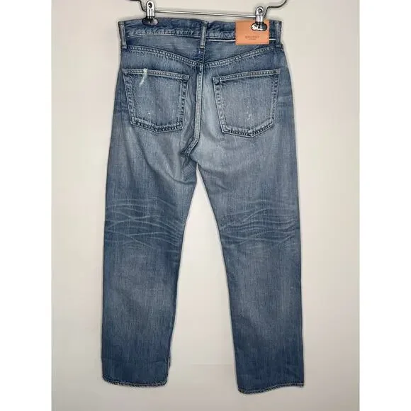 Moussy Vintage Selvedge Paint Splatter High Waisted Button Fly Straight Jeans 28 - Picture 6 of 13